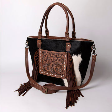 American Darling Tote Hand Tooled Hair-On Genuine Leather Western Women Bag Handbag Purse | College Casual Travel Bags